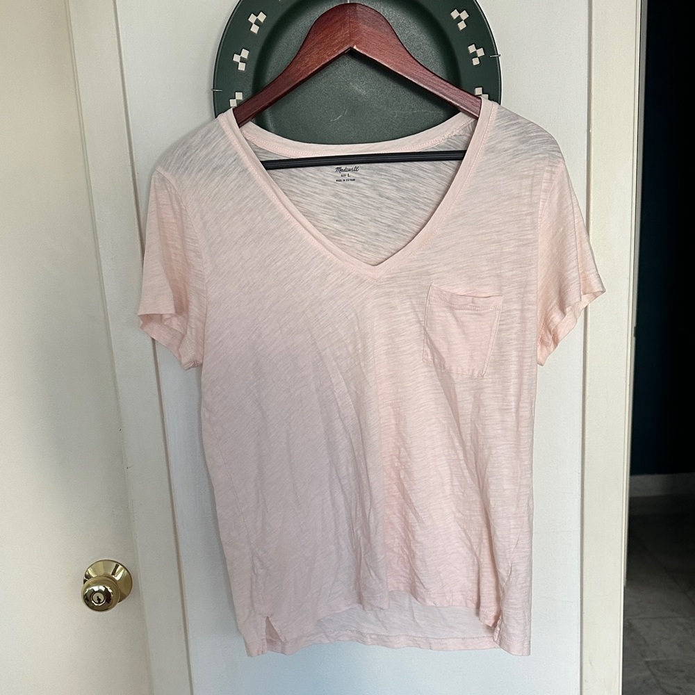 Madewell Light Pink V-Neck Tee